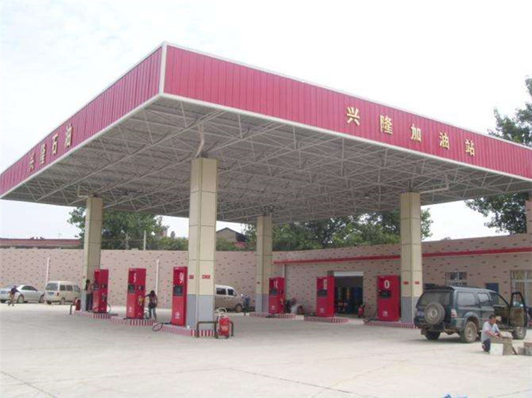 阜康加油站钢结构网架案例9